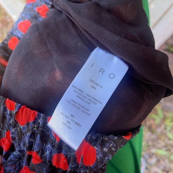 Iro Skirt Womens 32 XS Red Black Floral Silk Secrets Mini Summer Flowy Boho - Picture 9 of 10